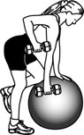 Stability Ball Exercises: Dumbbell Bent Over Row