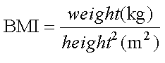 Metric BMI formula