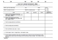 Army Body Fat Worksheet Male