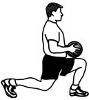 medicine ball goblet lunges