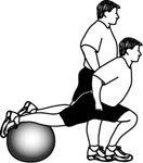 Stability Ball Exercises: Stationary Lunge